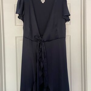 Velvet Navy High Low Dress
